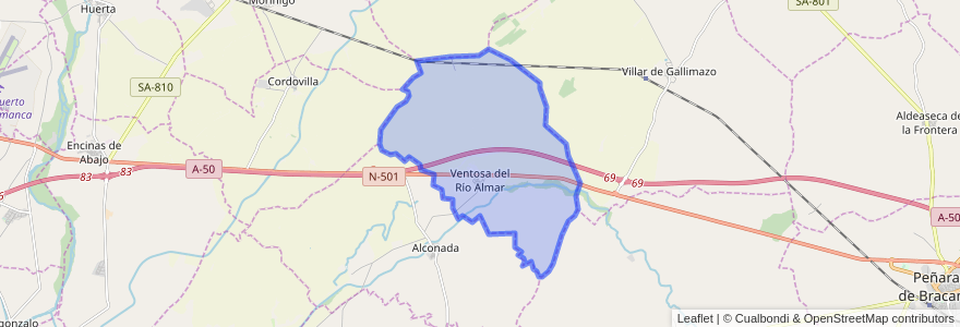 Mapa de ubicacion de Ventosa del Río Almar.