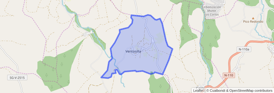 Mapa de ubicacion de Ventosilla y Tejadilla.