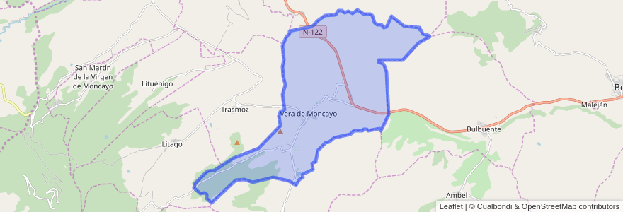 Mapa de ubicacion de Vera de Moncayo.