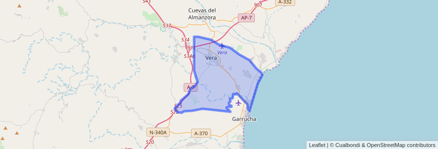 Mapa de ubicacion de Vera.