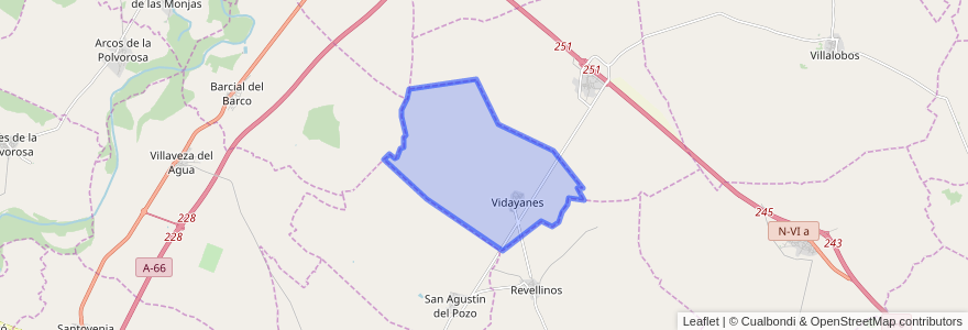 Mapa de ubicacion de Vidayanes.