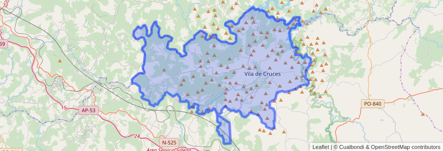 Mapa de ubicacion de Vila de Cruces.