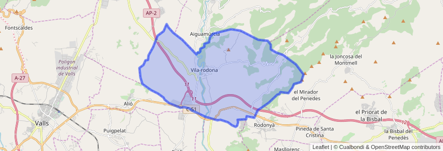 Mapa de ubicacion de Vila-rodona.