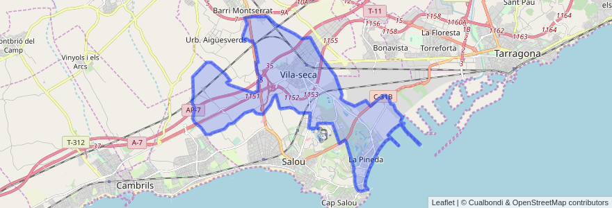 Mapa de ubicacion de Vila-seca.