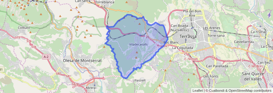 Mapa de ubicacion de Viladecavalls.