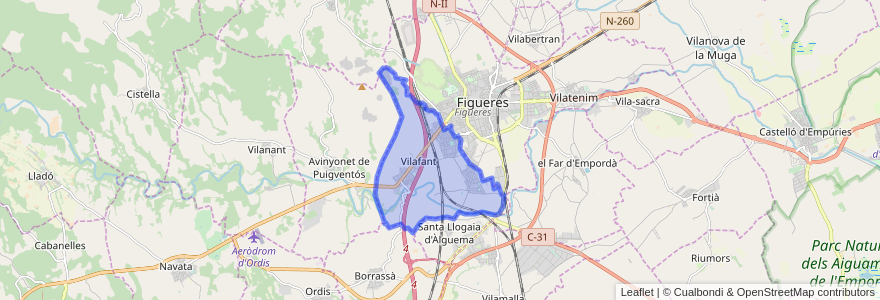 Mapa de ubicacion de Vilafant.