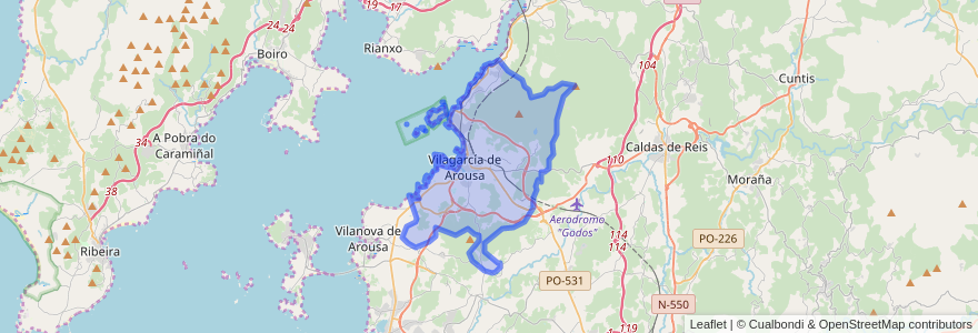 Mapa de ubicacion de Vilagarcía de Arousa.