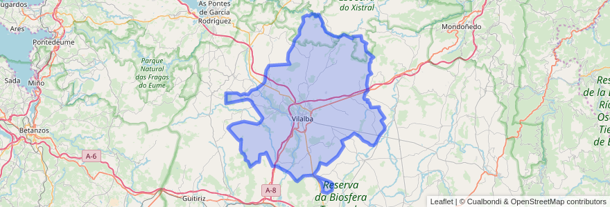 Mapa de ubicacion de Vilalba.