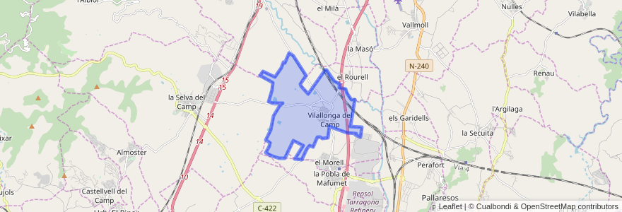 Mapa de ubicacion de Vilallonga del Camp.