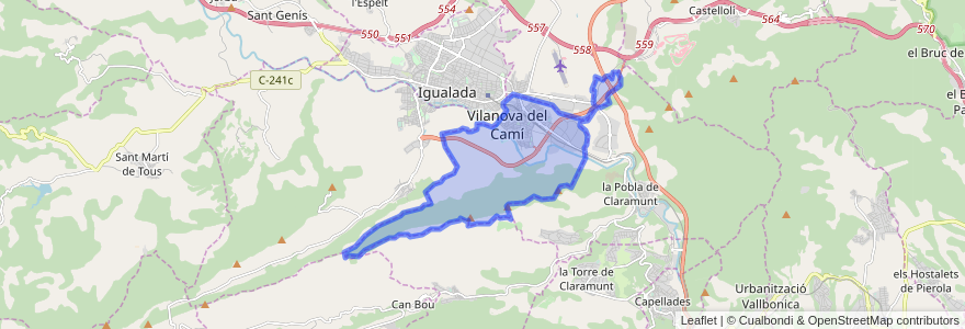 Mapa de ubicacion de Vilanova del Camí.