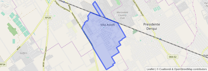 Mapa de ubicacion de Villa Astolfi.