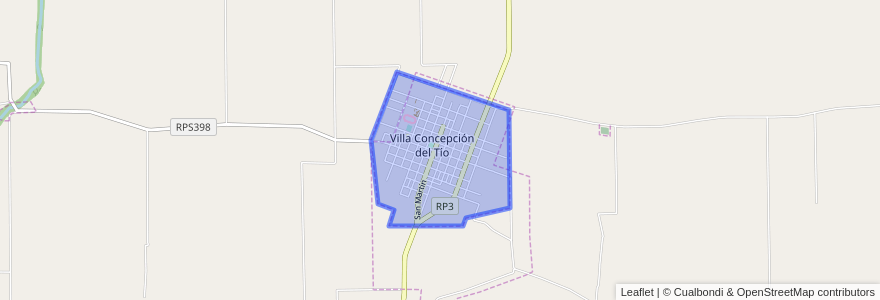 Mapa de ubicacion de Villa Concepción del Tío.