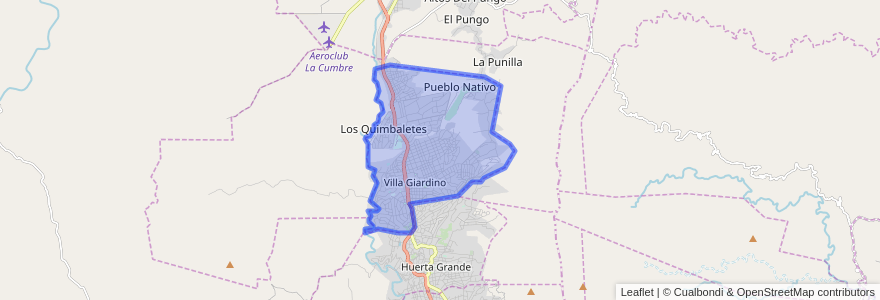 Mapa de ubicacion de Villa Giardino.