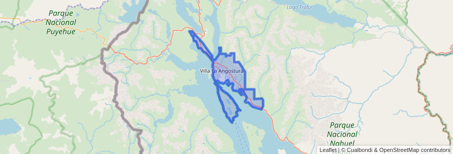 Mapa de ubicacion de Municipio de Villa La Angostura.