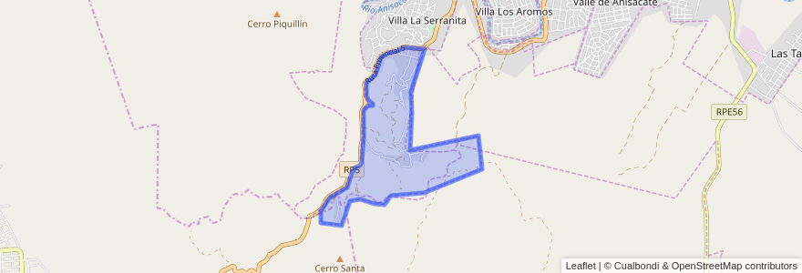 Mapa de ubicacion de Villa La Rancherita y Las Cascadas.