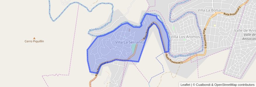 Mapa de ubicacion de Villa La Serranita.