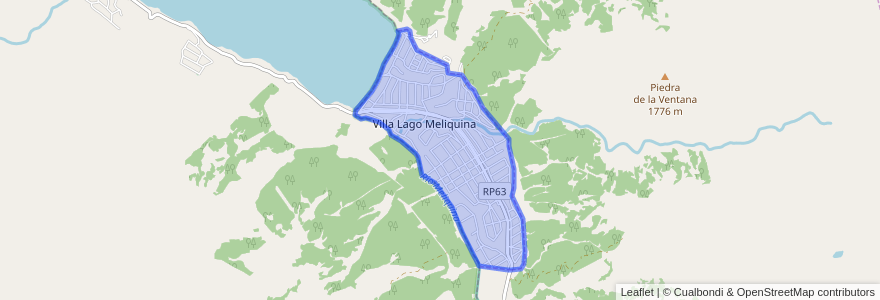 Mapa de ubicacion de Villa Lago Meliquina.