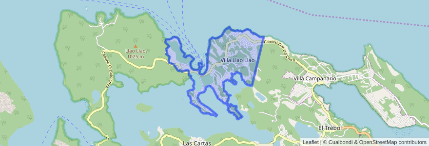 Mapa de ubicacion de Villa Llao Llao.