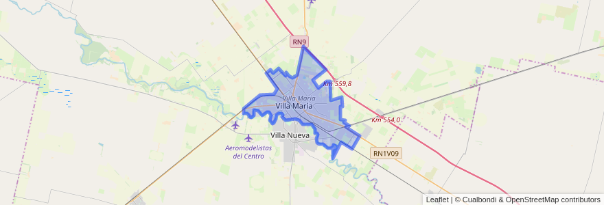Mapa de ubicacion de Villa María.
