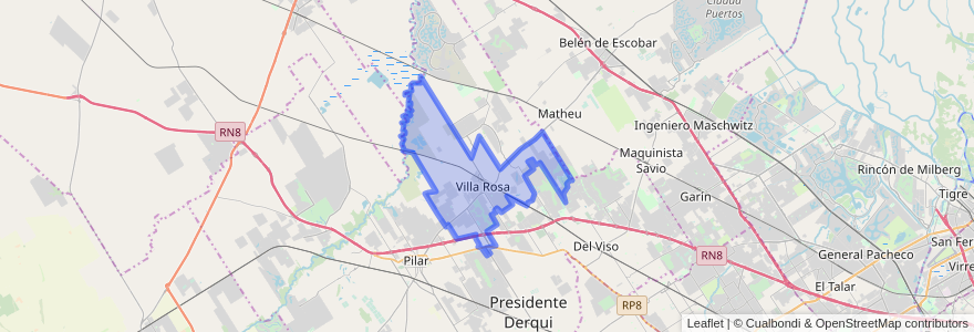 Mapa de ubicacion de Villa Rosa.