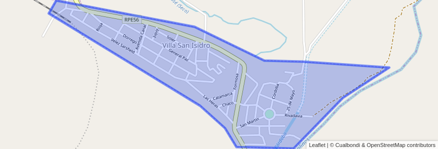 Mapa de ubicacion de Villa San Isidro.
