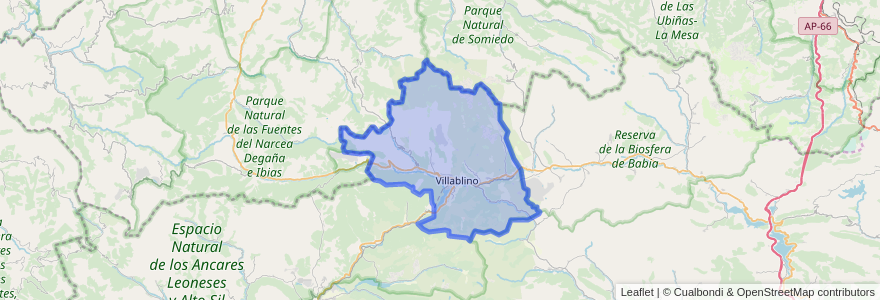 Mapa de ubicacion de Villablino.