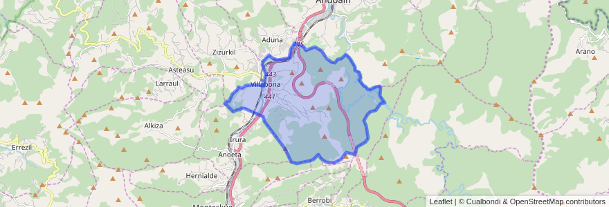 Mapa de ubicacion de Villabona-Amasa.