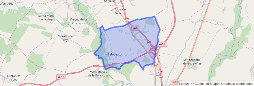 Mapa de ubicacion de Villabrázaro.