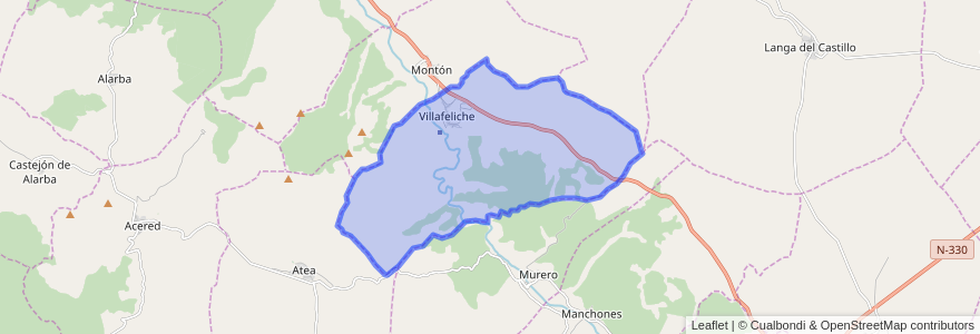 Mapa de ubicacion de Villafeliche.