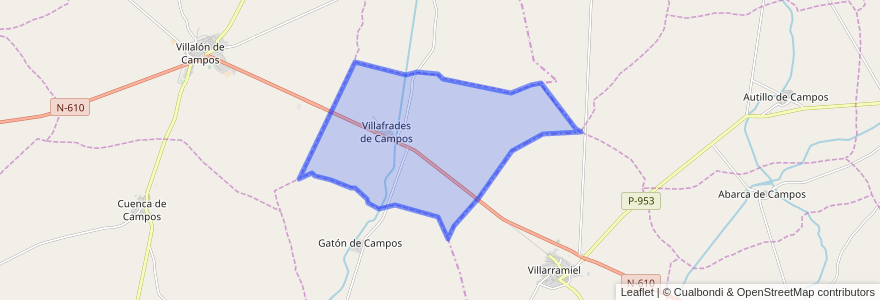 Mapa de ubicacion de Villafrades de Campos.