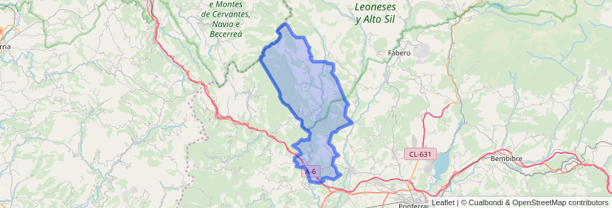 Mapa de ubicacion de Villafranca del Bierzo.