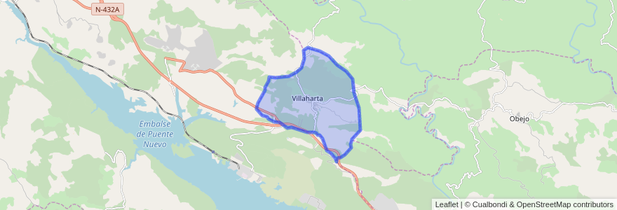 Mapa de ubicacion de Villaharta.