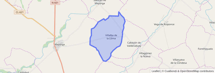 Mapa de ubicacion de Villalba de la Loma.