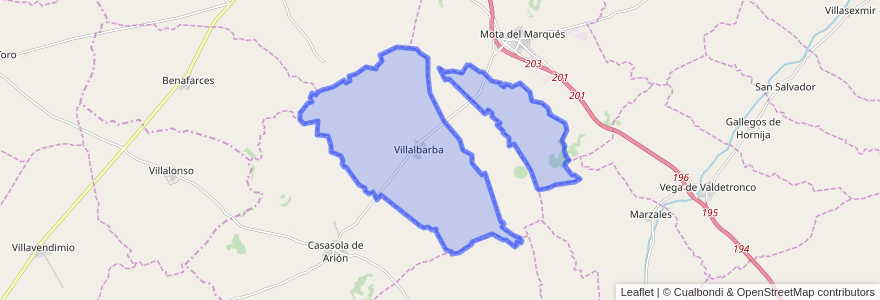 Mapa de ubicacion de Villalbarba.