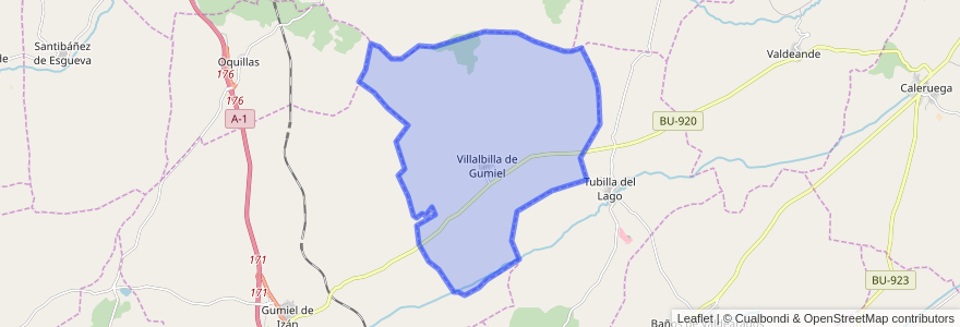 Mapa de ubicacion de Villalbilla de Gumiel.