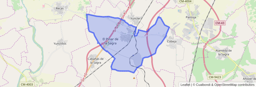 Mapa de ubicacion de Villaluenga de la Sagra.