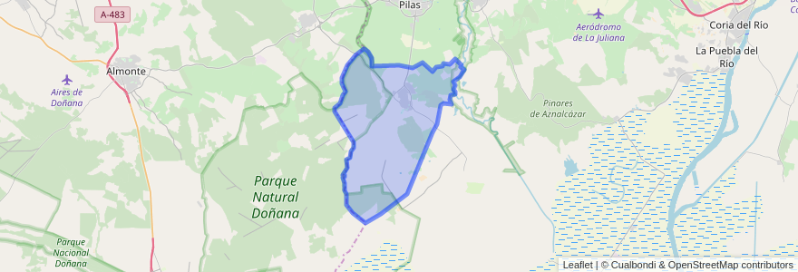 Mapa de ubicacion de Villamanrique de la Condesa.