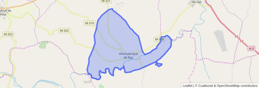 Mapa de ubicacion de Villamanrique de Tajo.