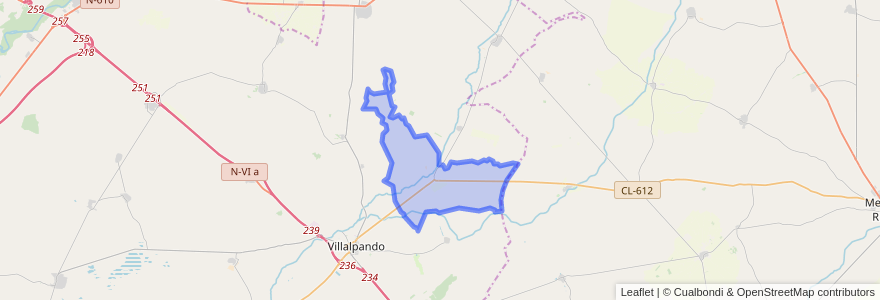 Mapa de ubicacion de Villamayor de Campos.