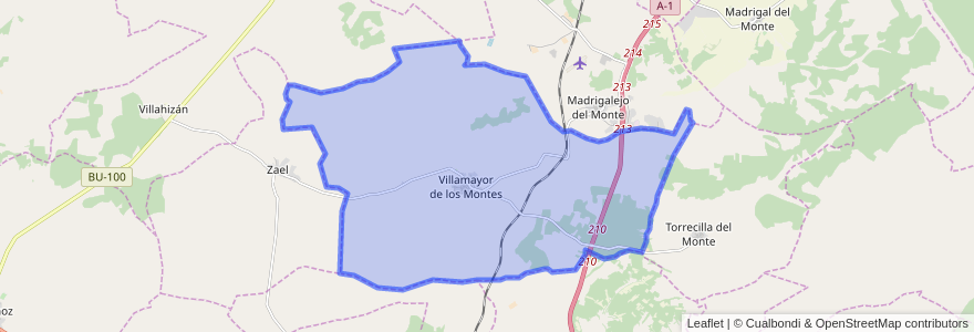 Mapa de ubicacion de Villamayor de los Montes.