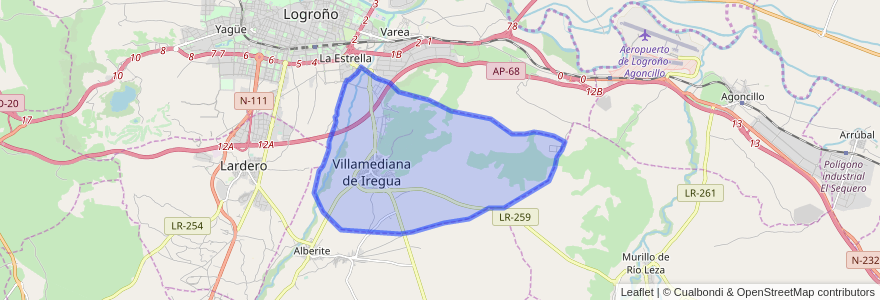 Mapa de ubicacion de Villamediana de Iregua.