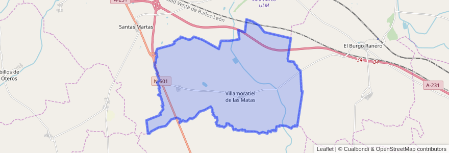 Mapa de ubicacion de Villamoratiel de las Matas.