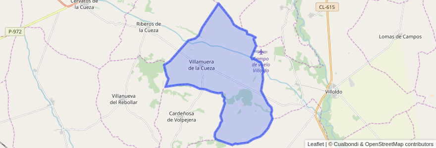 Mapa de ubicacion de Villamuera de la Cueza.