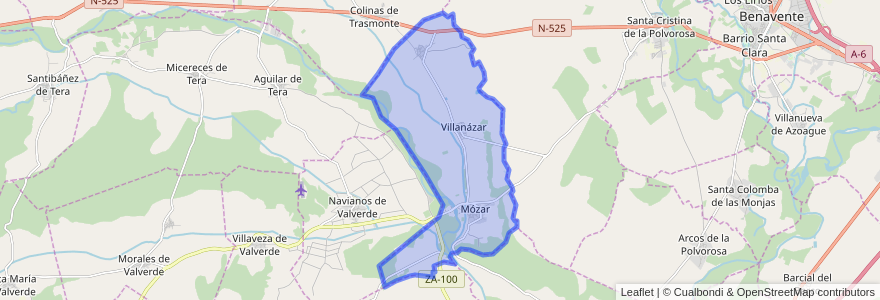 Mapa de ubicacion de Villanázar.