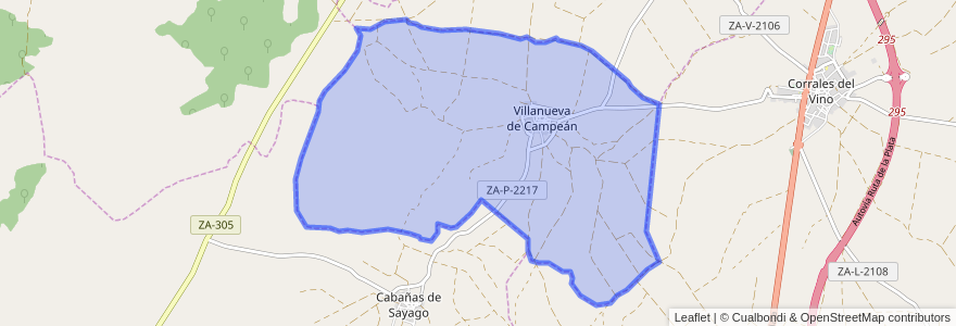 Mapa de ubicacion de Villanueva de Campeán.