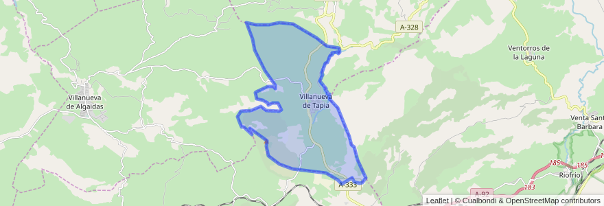 Mapa de ubicacion de Villanueva de Tapia.