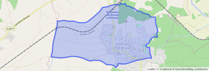 Mapa de ubicacion de Villanueva del Ariscal.