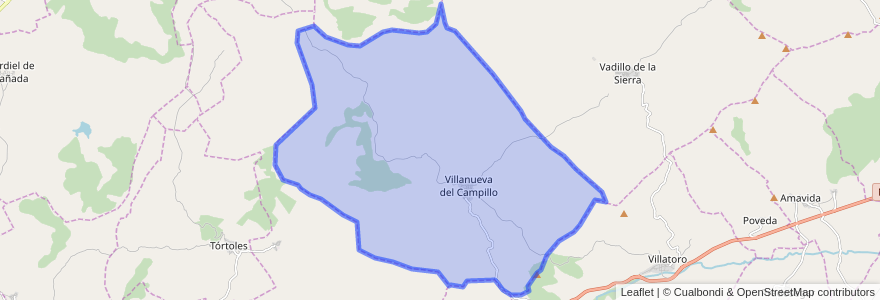 Mapa de ubicacion de Villanueva del Campillo.