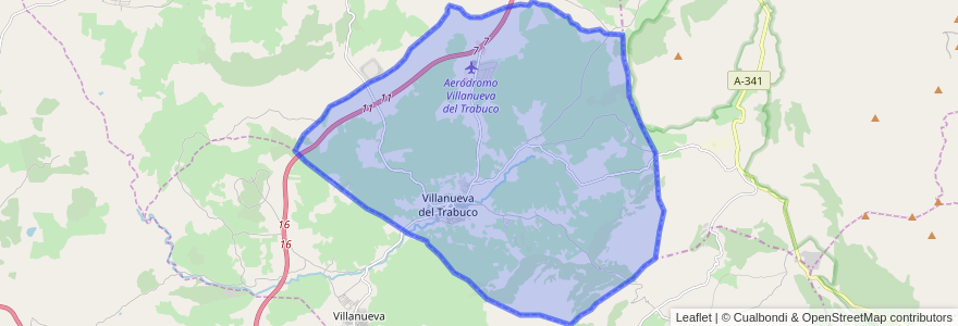 Mapa de ubicacion de Villanueva del Trabuco.