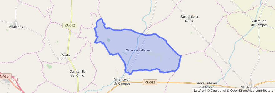 Mapa de ubicacion de Villar de Fallaves.